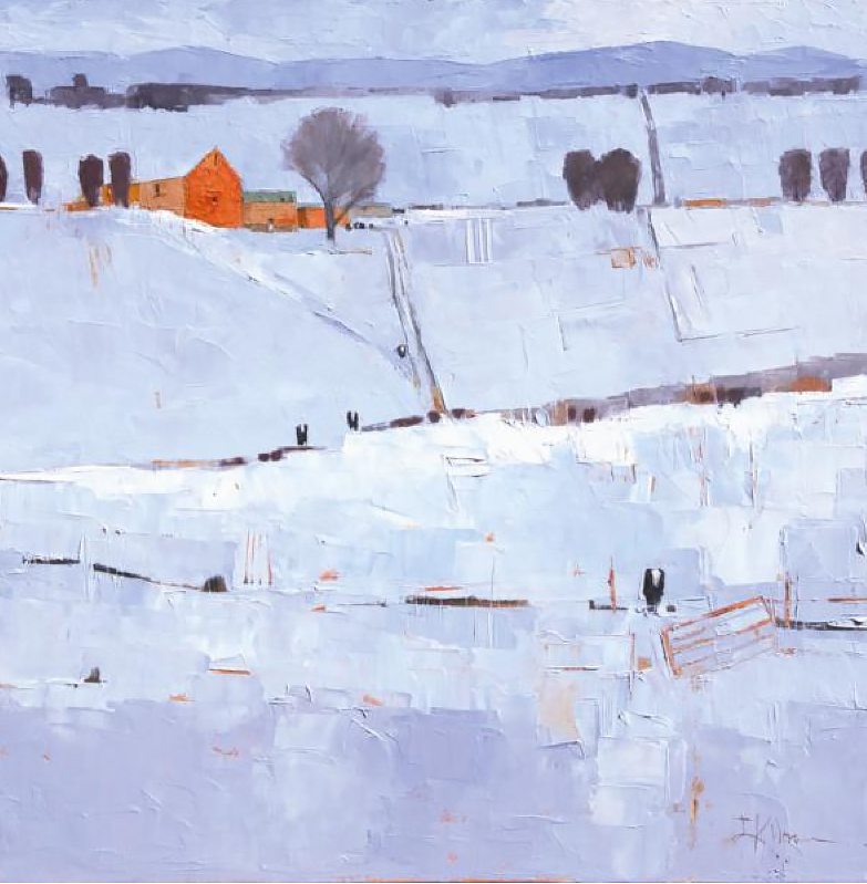 Winter Field with Red - Dinah Worman