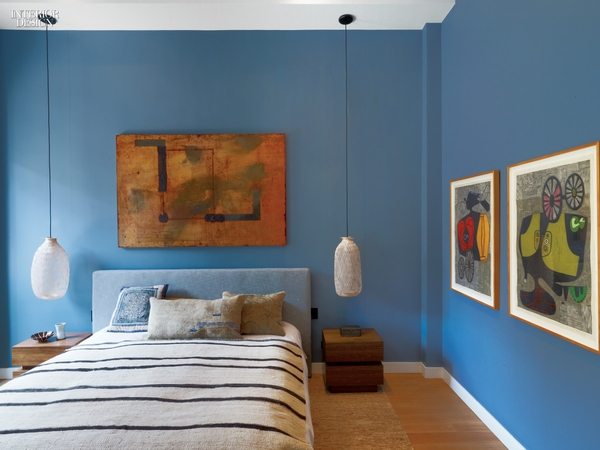 Michael Kessler painting in a loft in New York City's Chelsea district. As illustrated in Interior Design Magazine