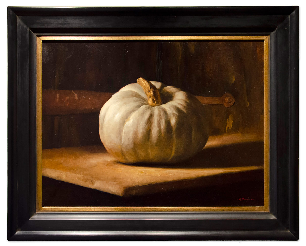 Sarah Lamb - White Pumpkin, framed