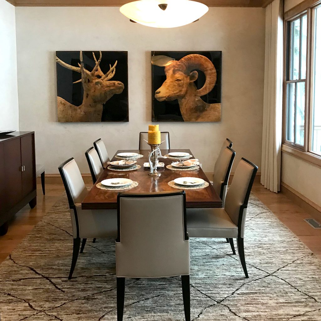 Mike Weber artwork in situ, dining room interior