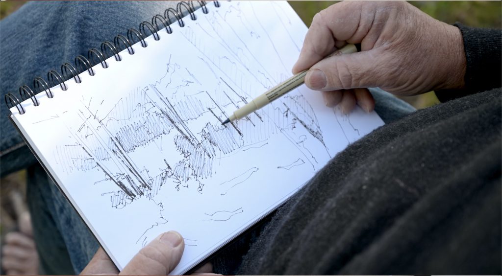 Andy Taylor Sketching. Drawing of Colorado