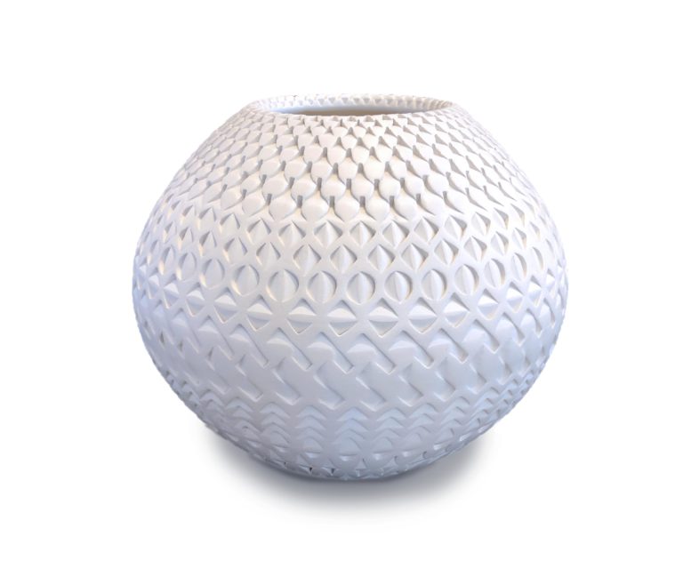 Michael Wisner - White Mixed Pattern with Lid (122)