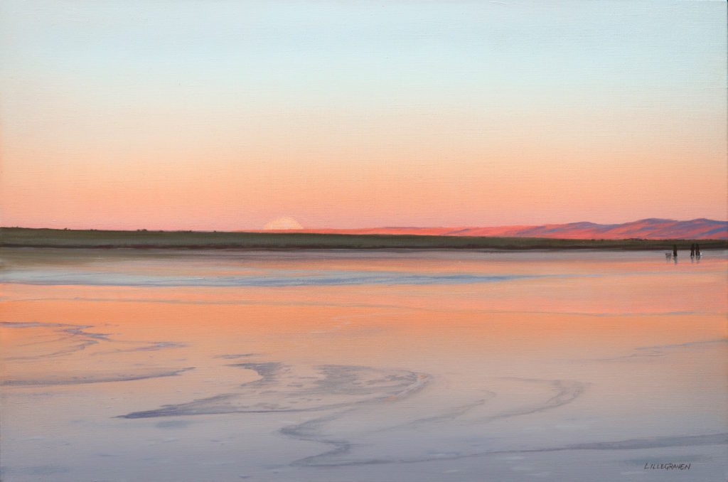 Linda Lillegraven, Moonrise on a Frozen Lake art