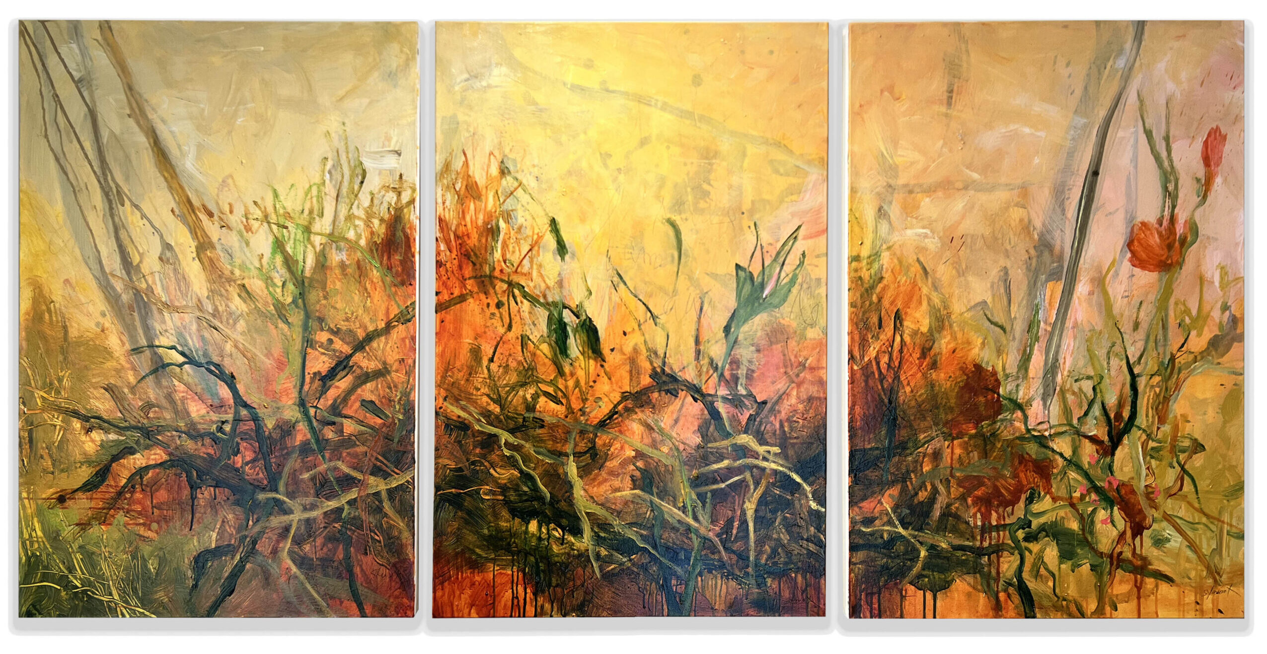 Allison Stewart, Mountain Canto 5, Triptych art