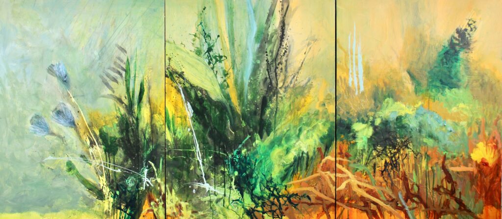 Allison Stewart, Mountain Canto 6, Triptych art