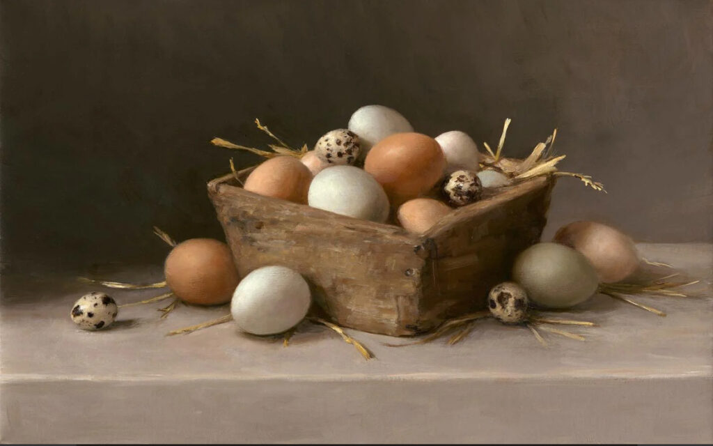 Sarah Lamb - Eggs in a Wooden Bowl