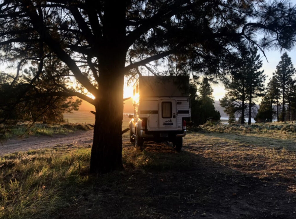 Michael Kessler camper at sunset living a creative life.