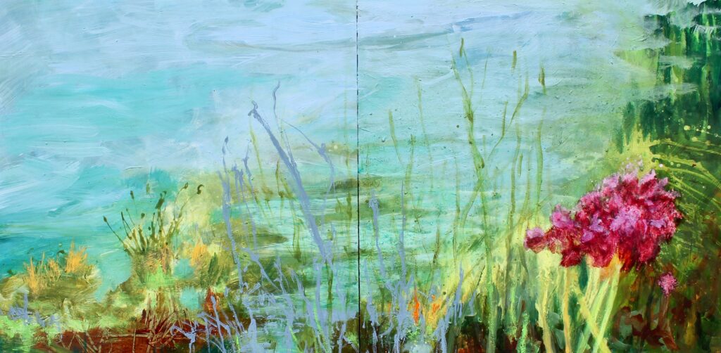 Allison Stewart, Shoreline Serenade (diptych) art