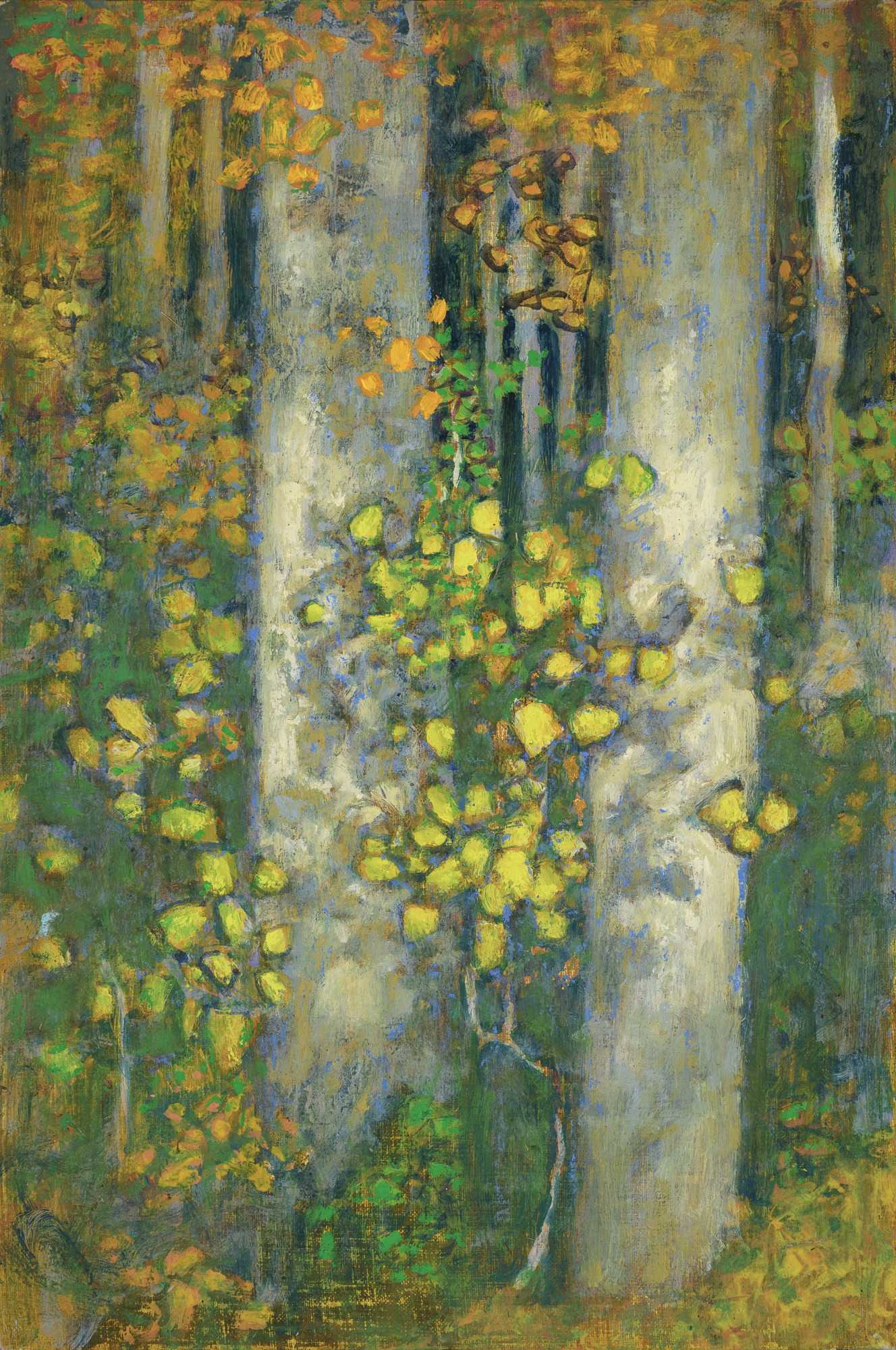 Rick Stevens - Twin Trunks, Yellow Leaves