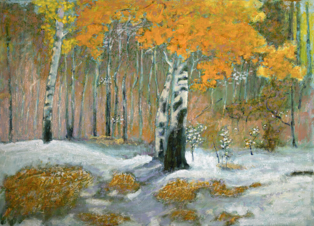 Rick Stevens, First Snow in the Aspens art