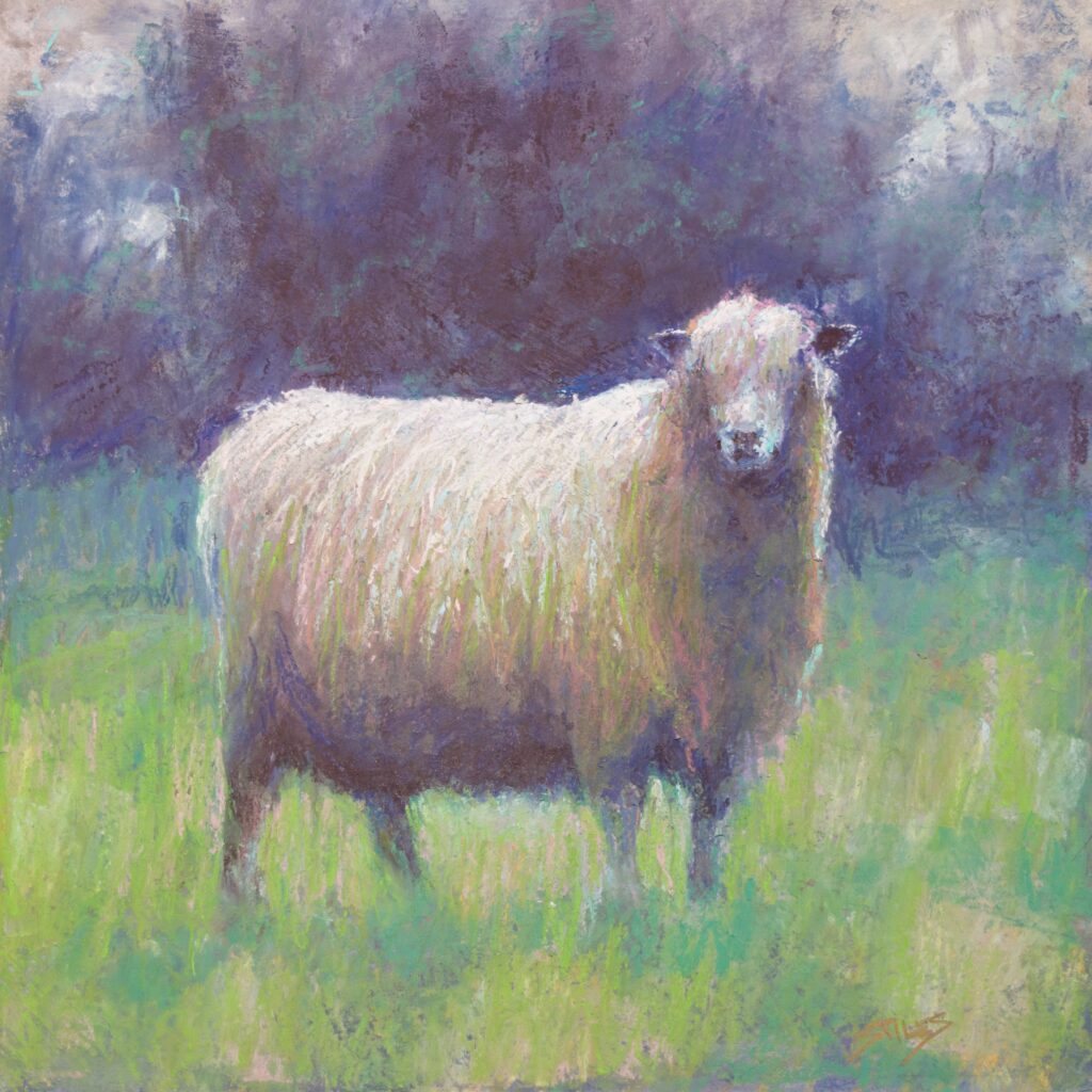 Sabrina Stiles, "Elizabeth Believed In Fashion Over Function," Pastel on Paper, 12 x 12 inches