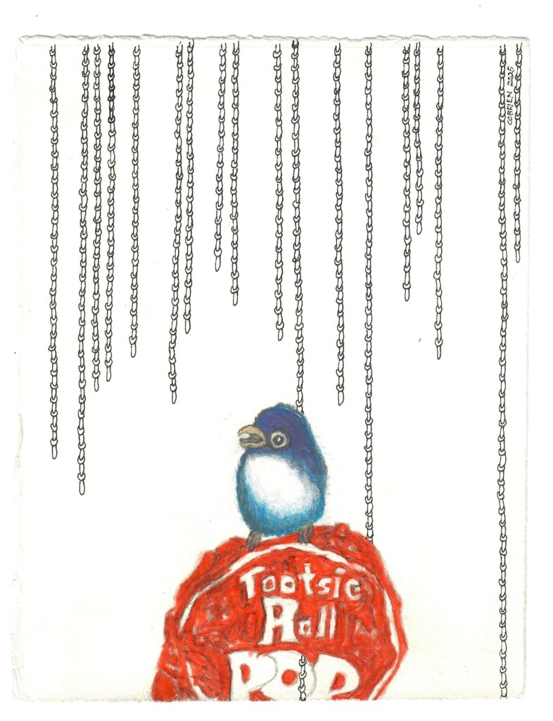 Craig O\\\'Brien, Tootsie Blue on Red, UNF art