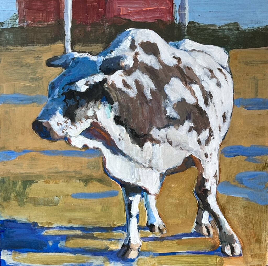 Heather Foster, Bull With Blue Shadows art