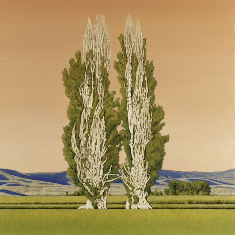 Clay Wagstaff - Poplars no. 35 (With Red Sky)